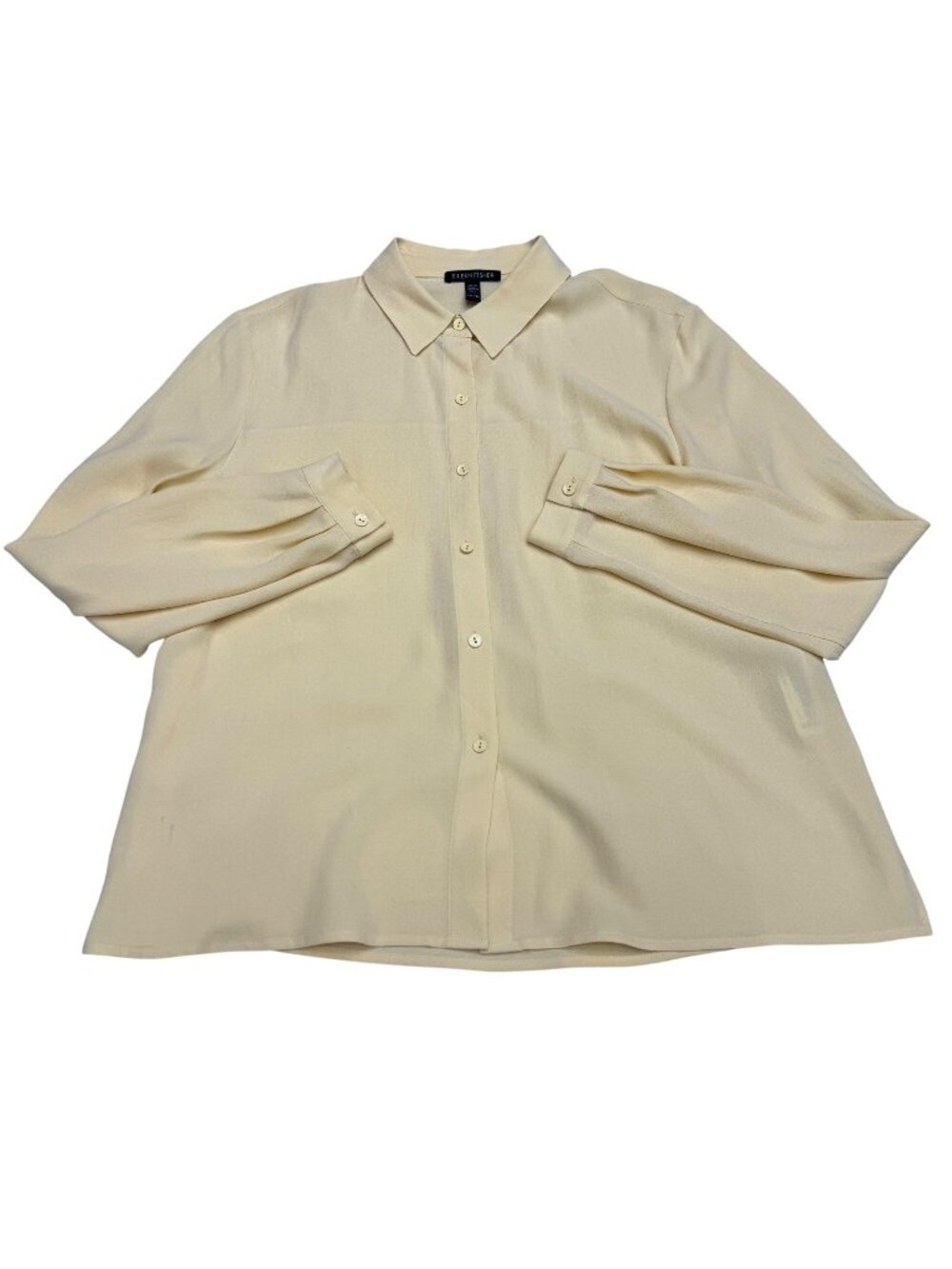 Eileen Fisher Women's 100% Silk Button Down LS Blouse Top, Size XXS
